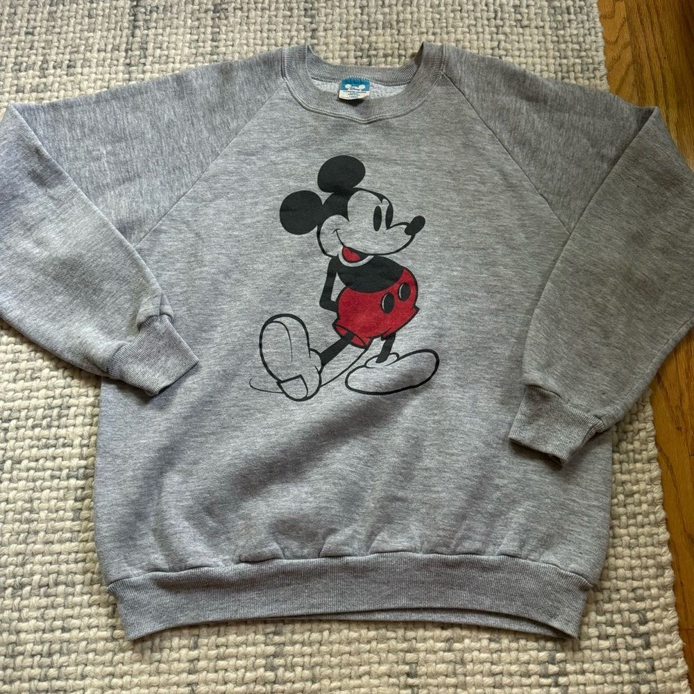 Vintage Disney Mickey Mouse Grey Sweatshirt Small